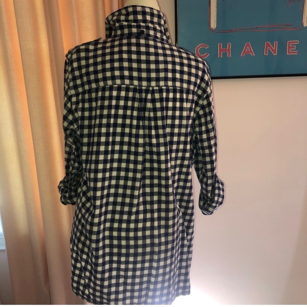 Blue and White Checked Flannel Shirt - Picture 2 of 4